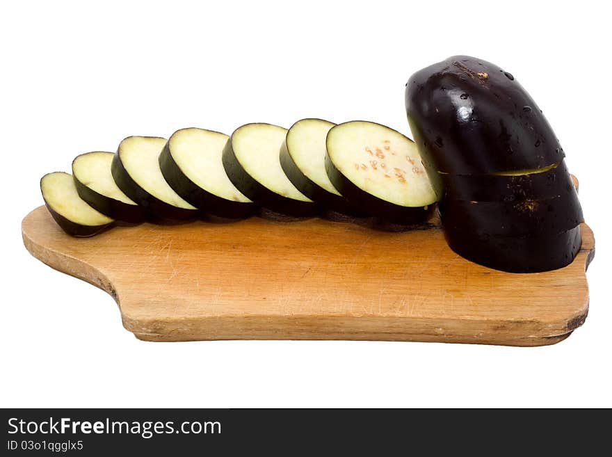 Sliced aubergine