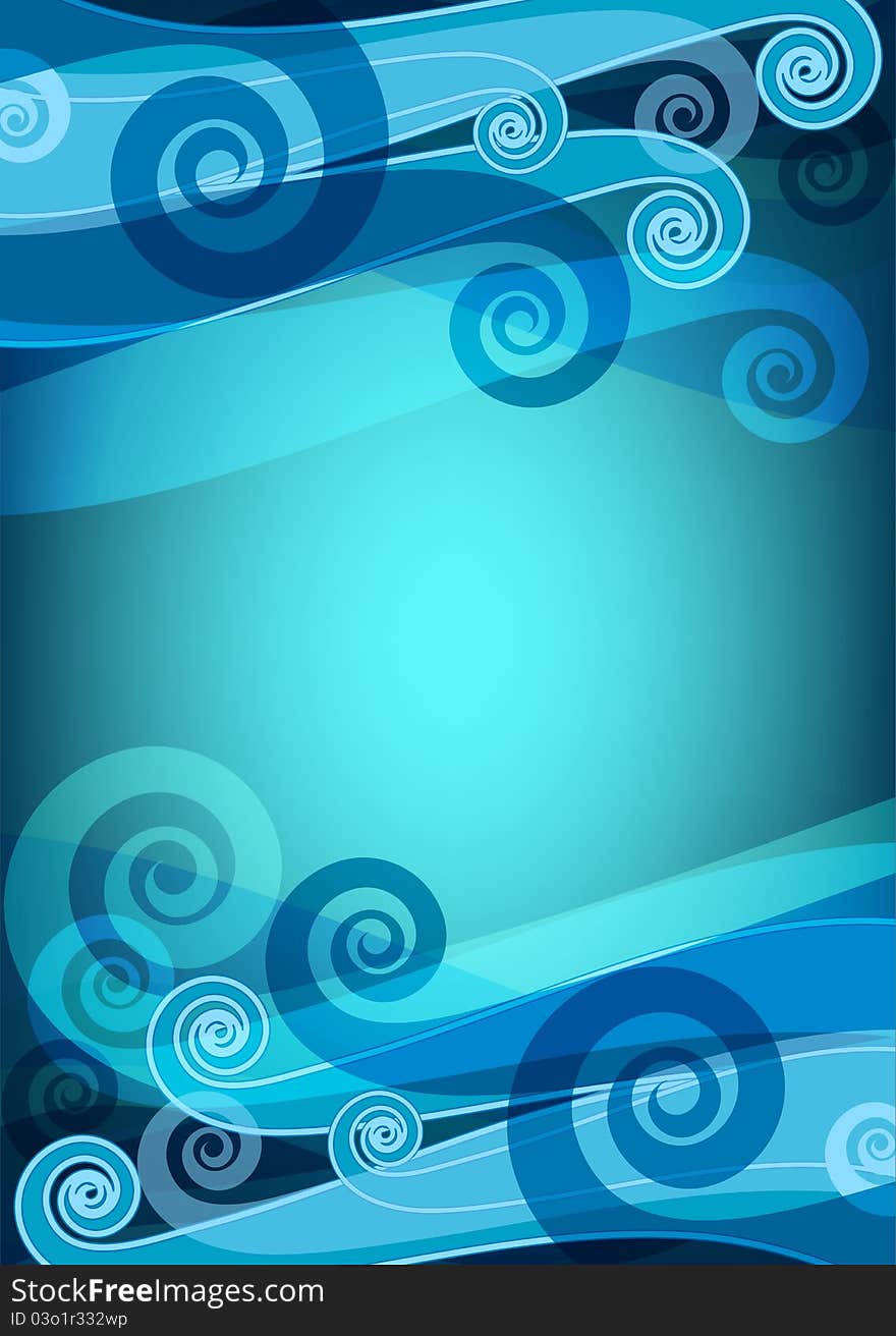 Dark blue vector vertical card with translucent waves. Dark blue vector vertical card with translucent waves