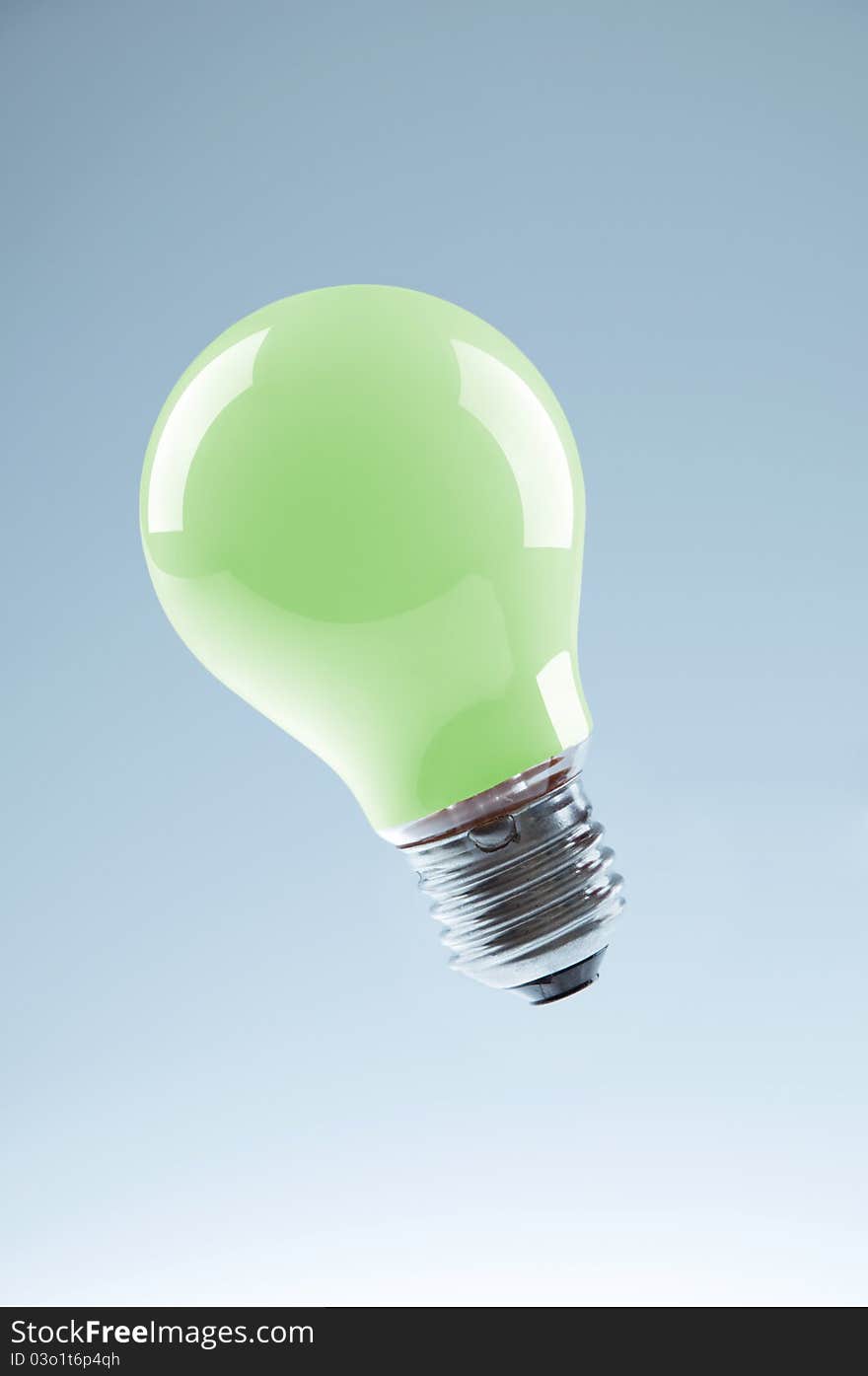 Green light bulb innovation ideas concept