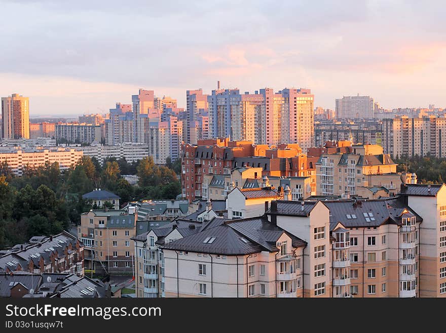 Color photograph of industrial buildings city. Color photograph of industrial buildings city