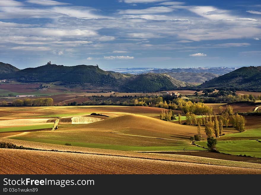 Springtime in valley in Navarre, Spain. Springtime in valley in Navarre, Spain.