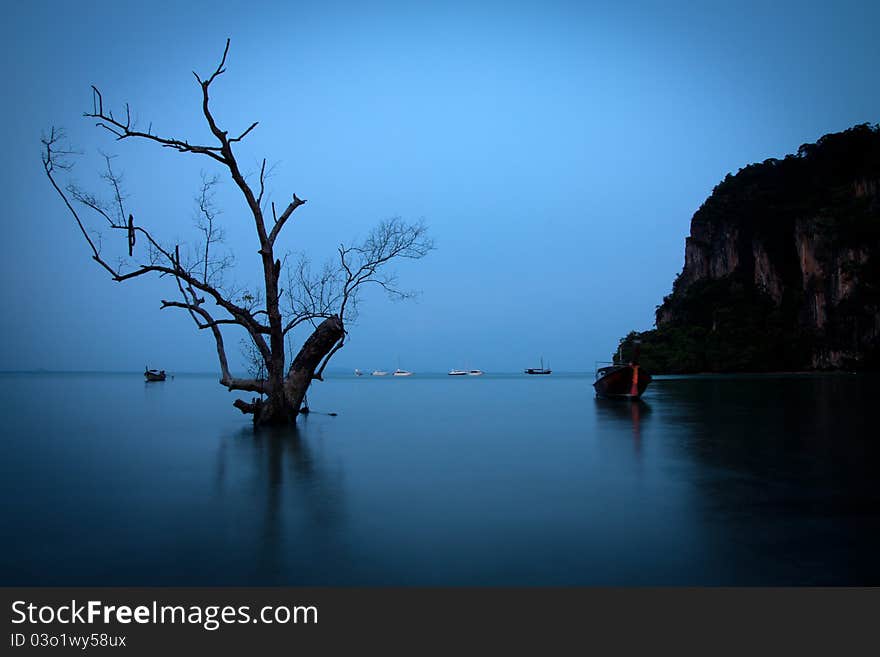 Evening scene in Railay - Thailand. Evening scene in Railay - Thailand