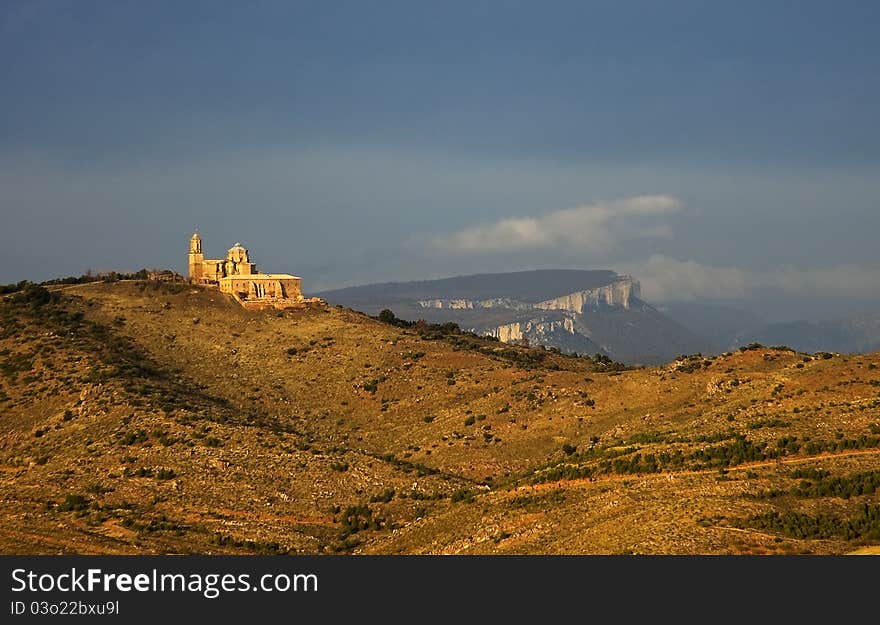 Light in the monastery of the hill. Light in the monastery of the hill