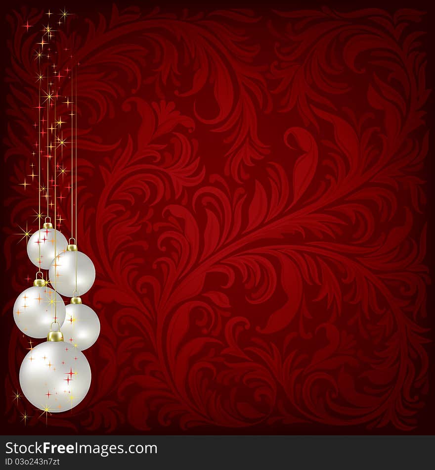 Christmas background with balls