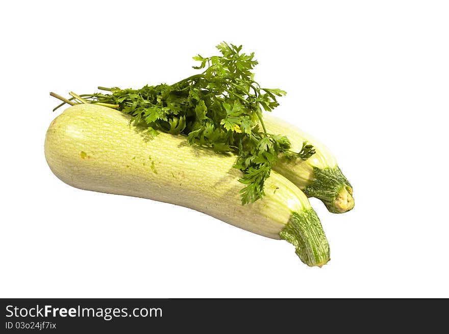 Fresh marrow decorated with parsley