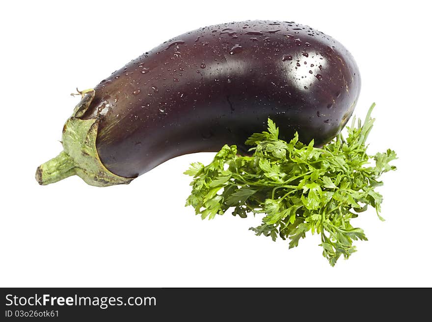 Aubergine Vegetable Decorated With Parsley