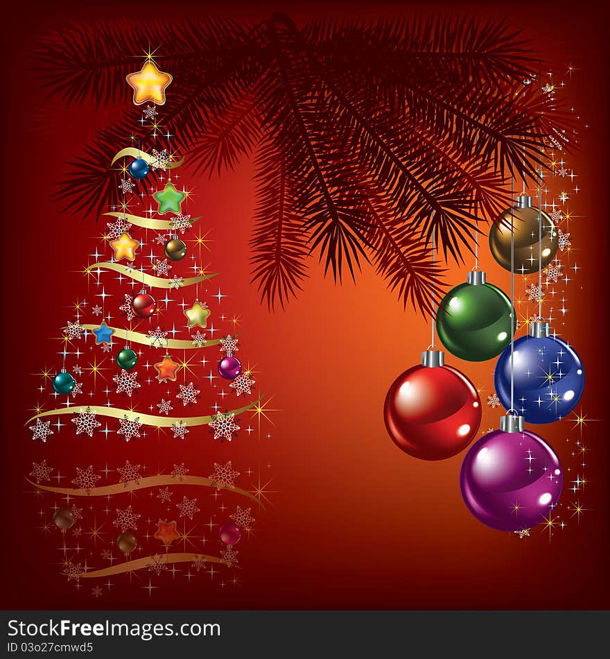 Christmas tree with decoration