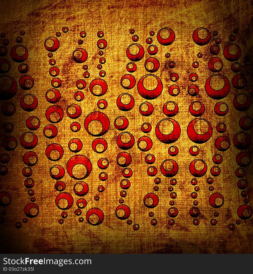 Lot of circles on a grunge background