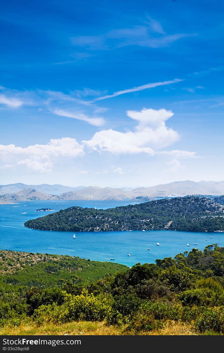 Sea landscape with islands in Croatia. Sea landscape with islands in Croatia