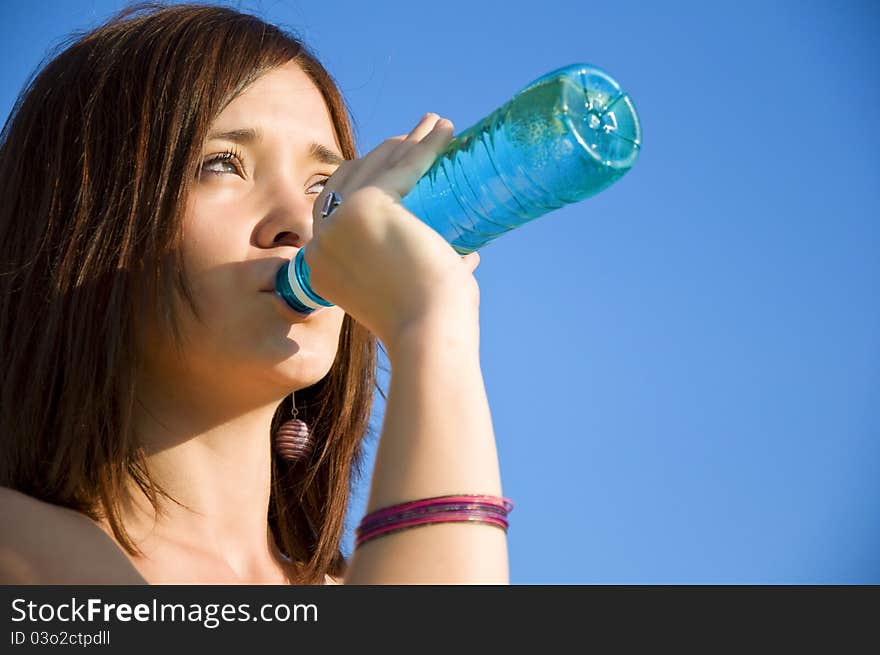 Young Woman Drinking Water