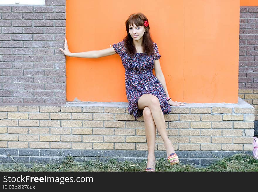 Girl walking outdoor in park