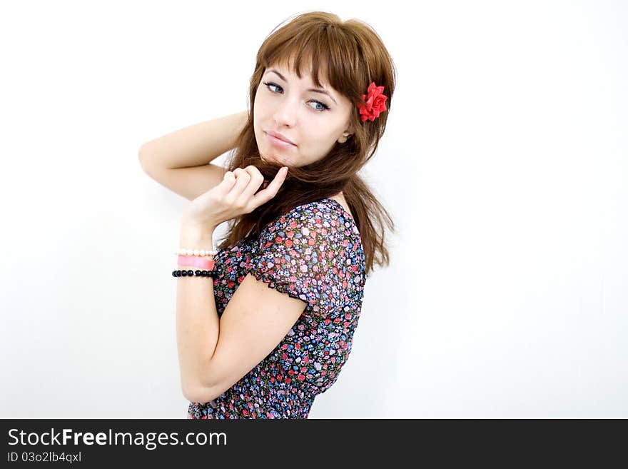 Closeup portrait of a beautiful girl