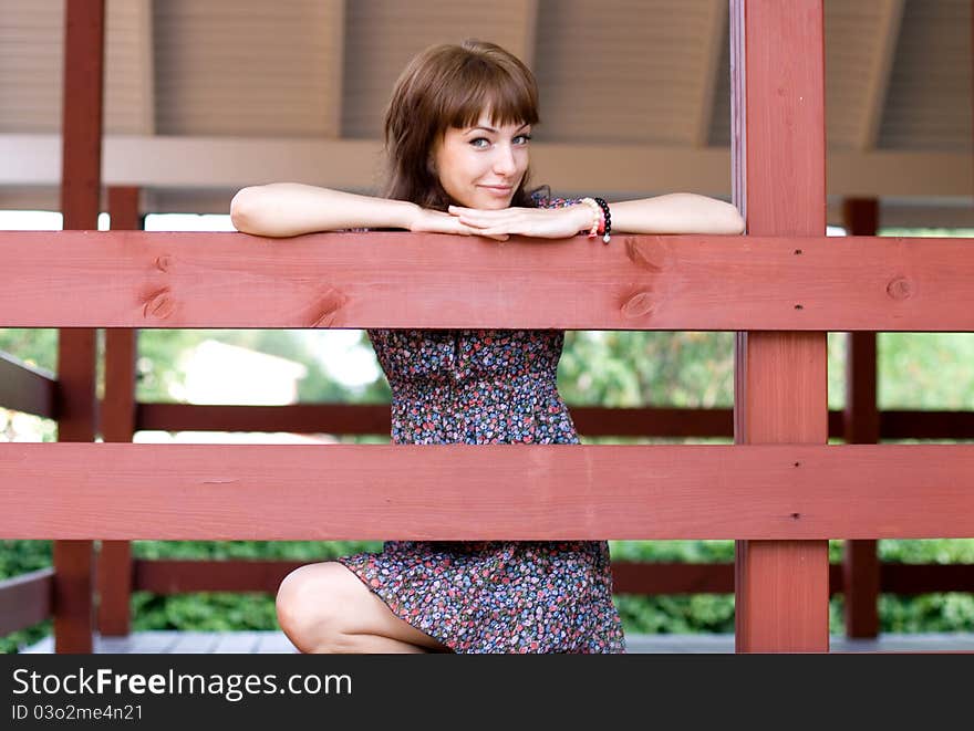 Girl walking outdoor in country side. Girl walking outdoor in country side