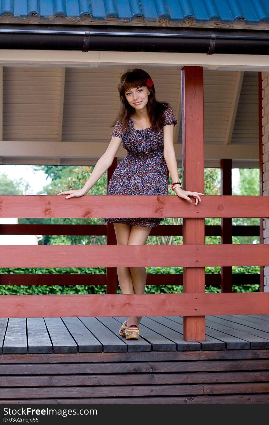 Girl walking outdoor in country side