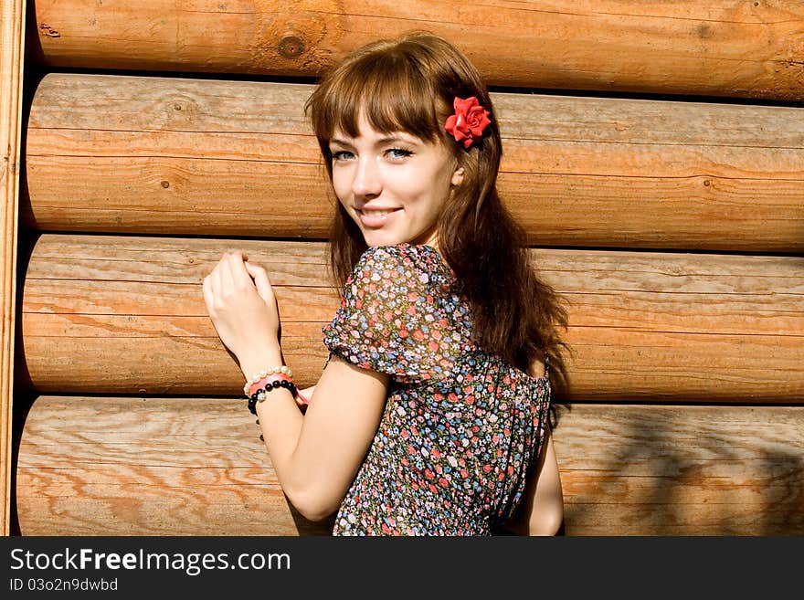 Girl Walking In Country Side