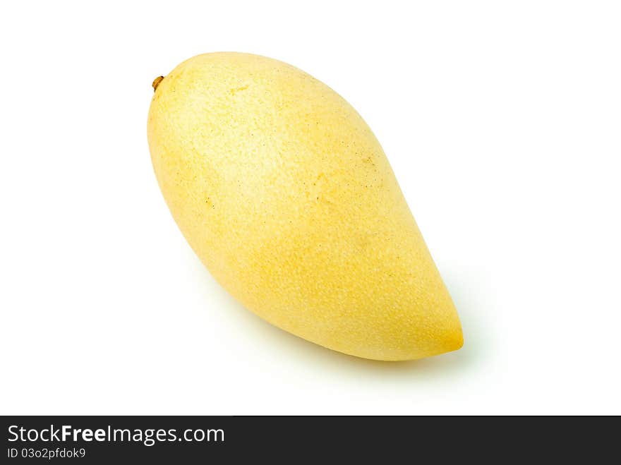 Mango is the fruit flavor. When ripe, the skin is yellow and sweet.