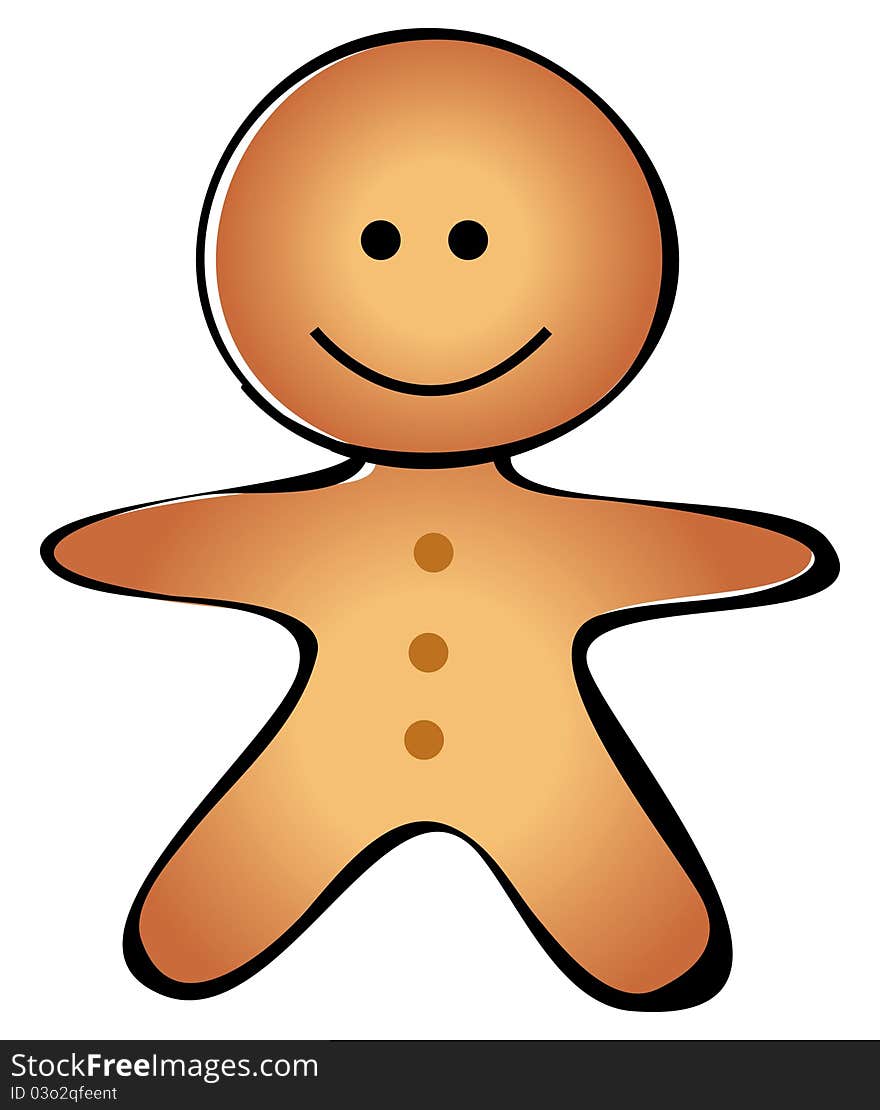 Cartoon illustration of a gingerbread man