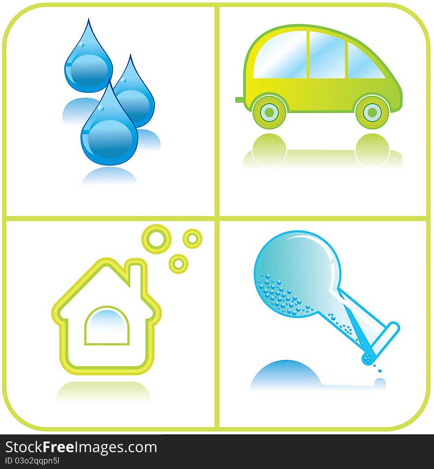 Set of ecological icons