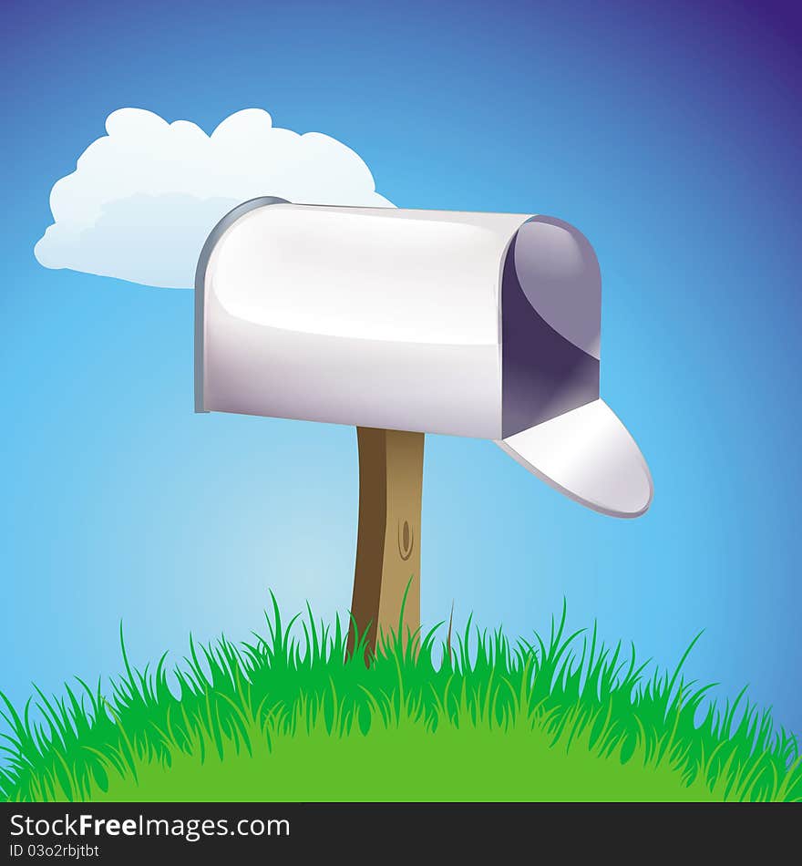 Mailbox Open On A Green Hill