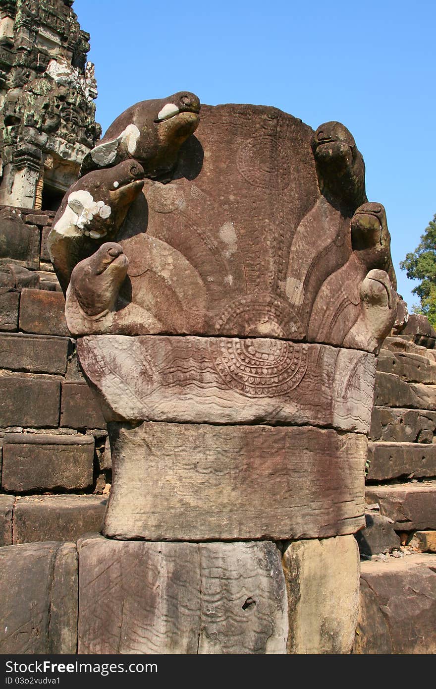 Naga sculpture at Angkor Wat