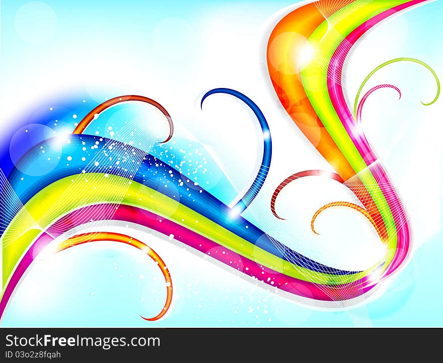 Abstract colorful wave background illustration