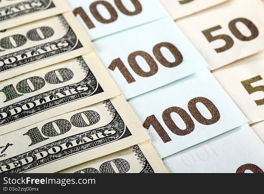 Dollar And Euro Banknotes