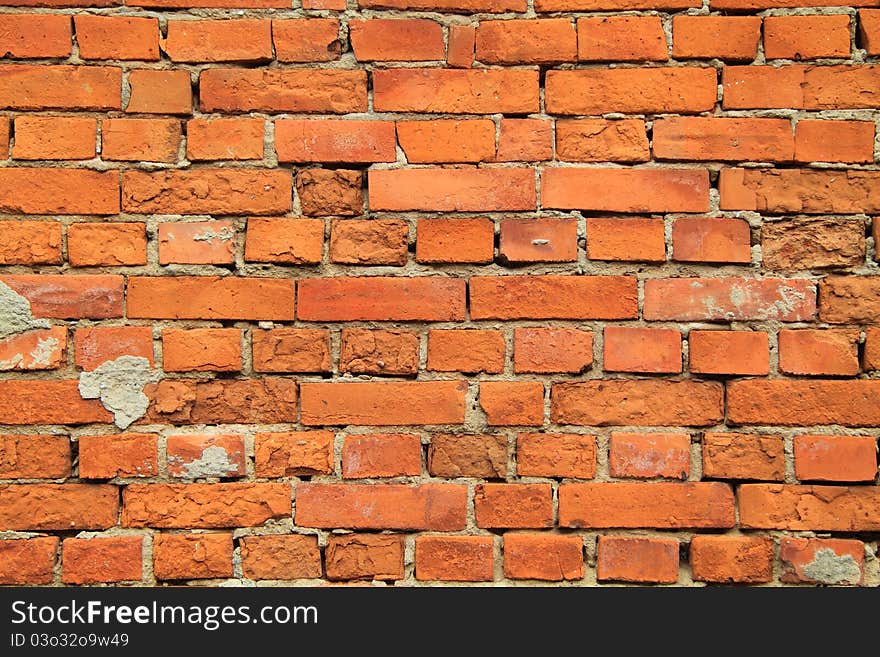 Red brick wall texture or background