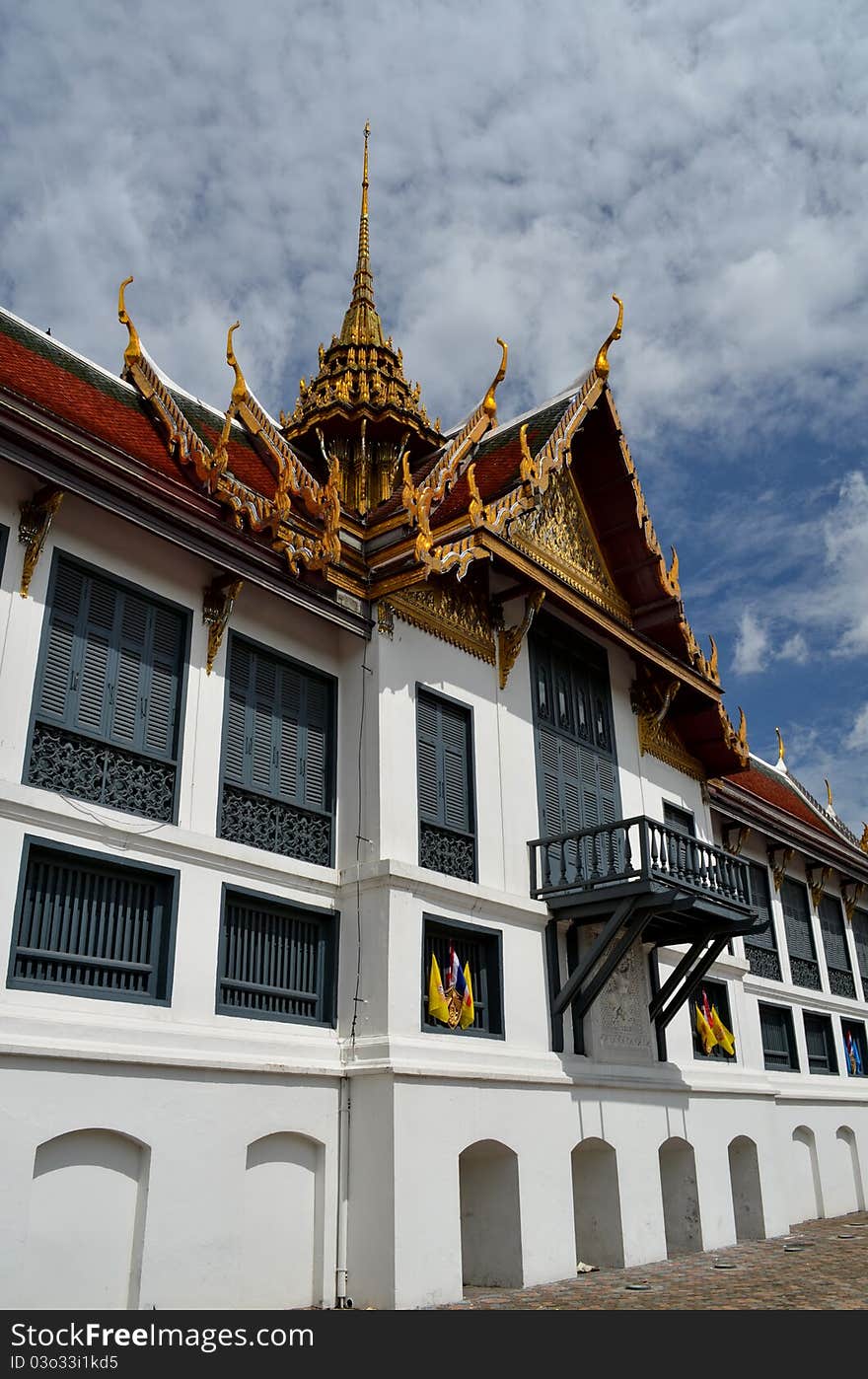 Balcony of the royal grand palace in bangkok thailand. Balcony of the royal grand palace in bangkok thailand