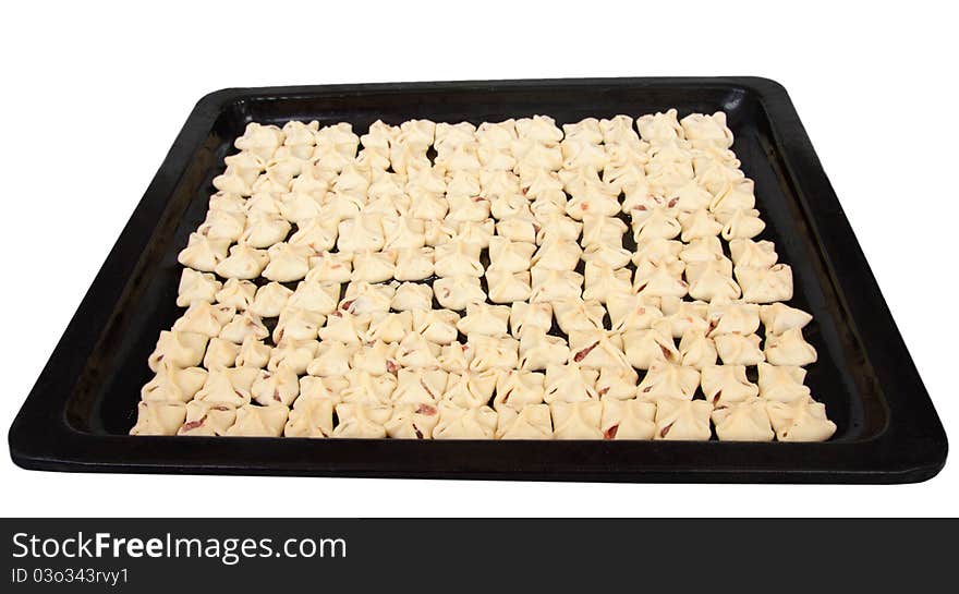 Chef preparing turkish traditional ravioli. Chef preparing turkish traditional ravioli