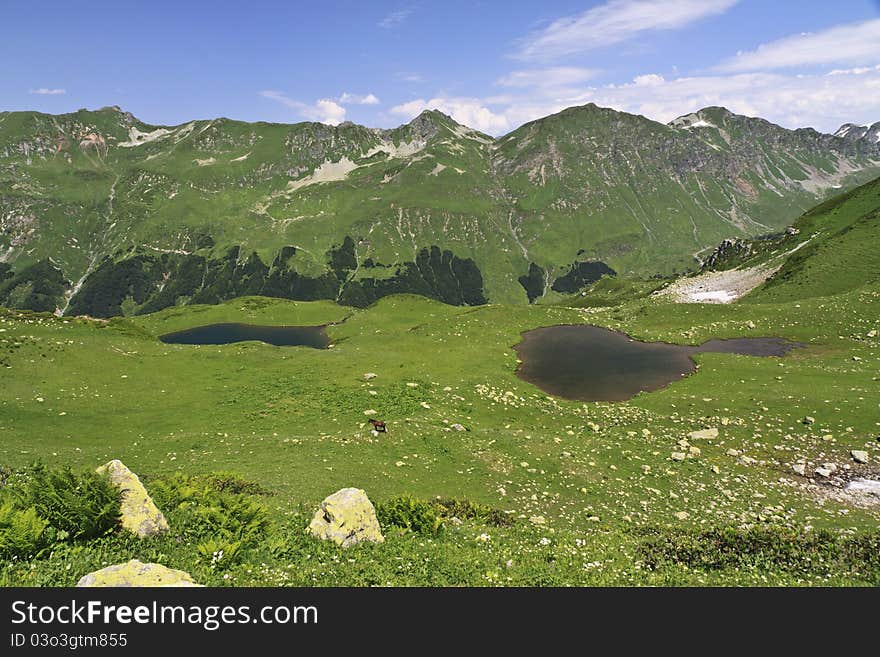 Two mountain lakes