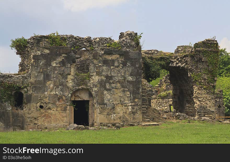 Ruins of medieval palace in Agubedia village