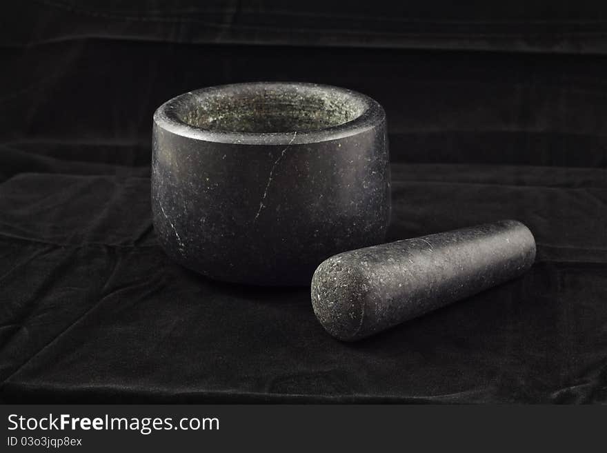 Mortar and pestle.