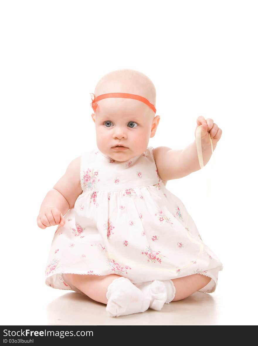 Sweet baby girl. Isolated over white background. Sweet baby girl. Isolated over white background