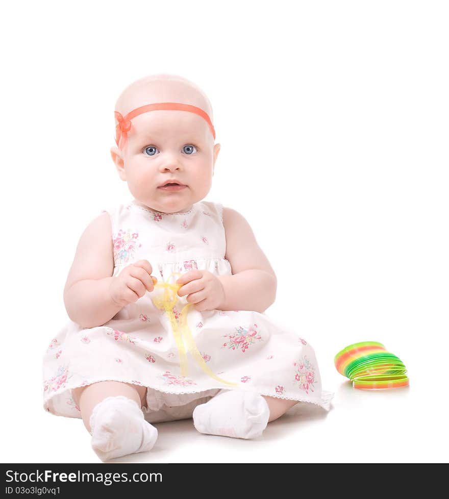 Sweet baby girl. Isolated over white background. Sweet baby girl. Isolated over white background