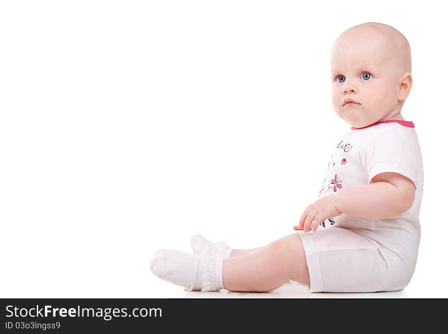 Sweet baby girl. Isolated over white background. Sweet baby girl. Isolated over white background