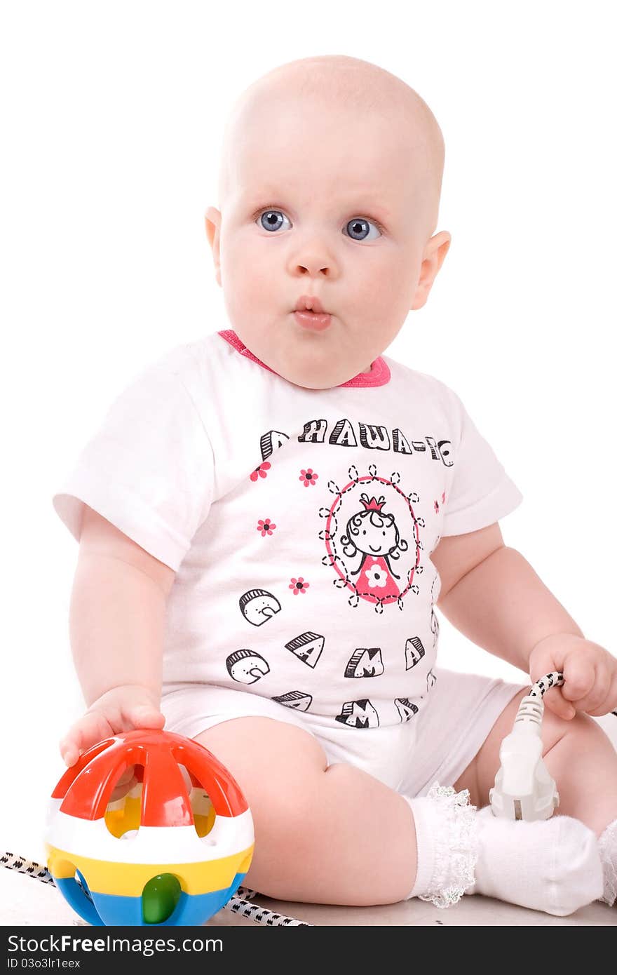 Sweet baby girl. Isolated over white background. Sweet baby girl. Isolated over white background