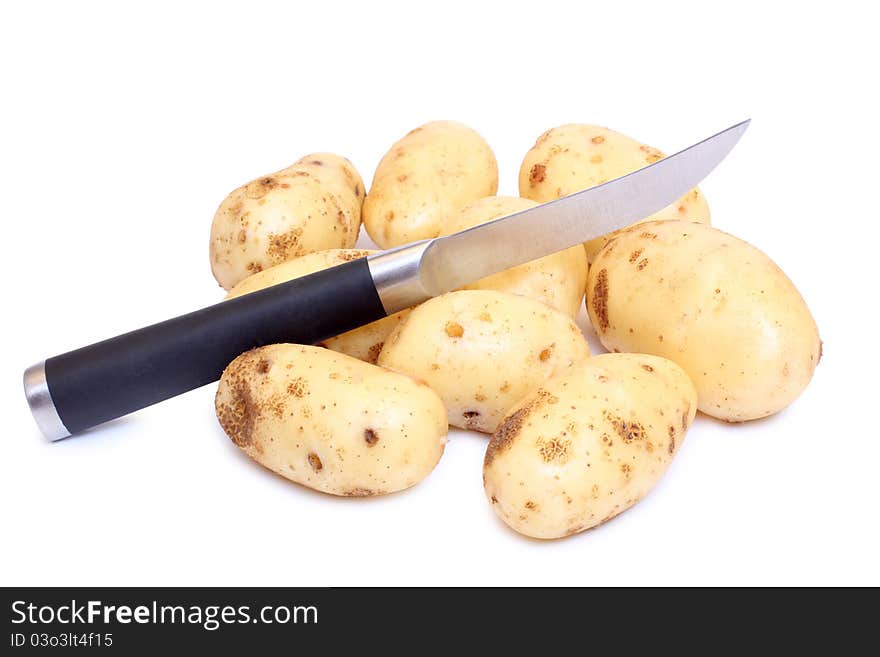 Color photograph of raw potatos. Color photograph of raw potatos