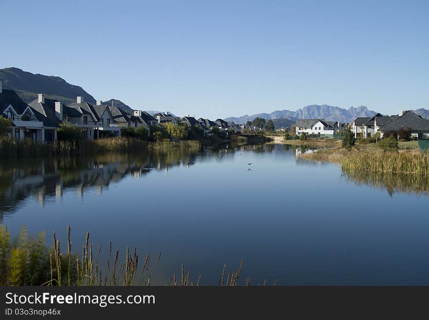 Houses in a mountain valley in Eastern Cape - South Africa