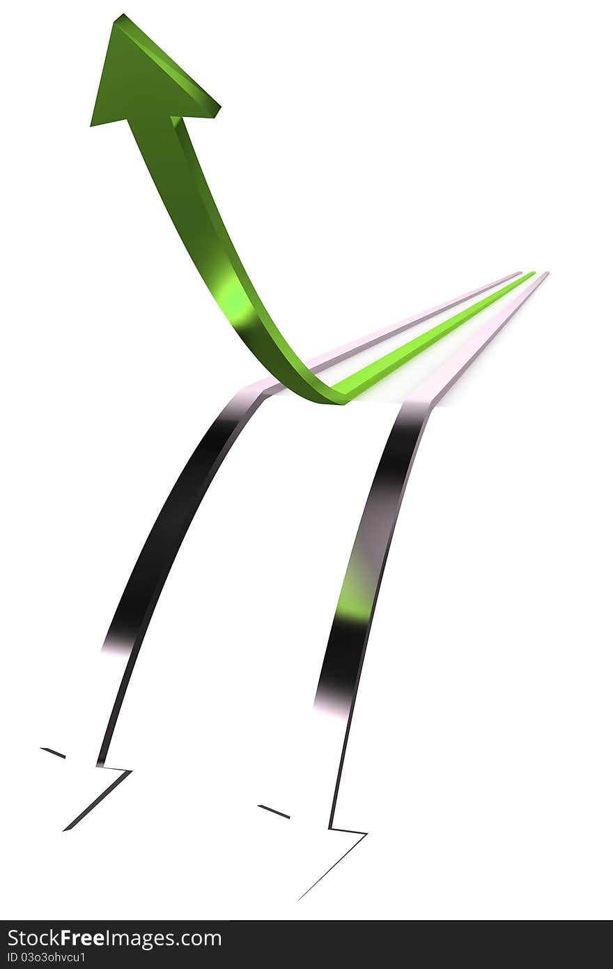 A Colourful 3d Rendered Success Arrow Illustration