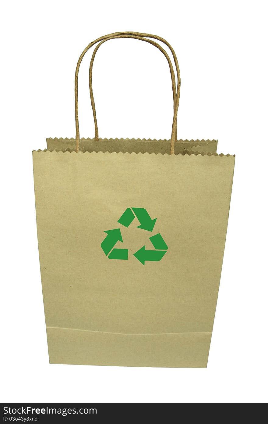 Shopping bag made from brown recycled paper. Shopping bag made from brown recycled paper