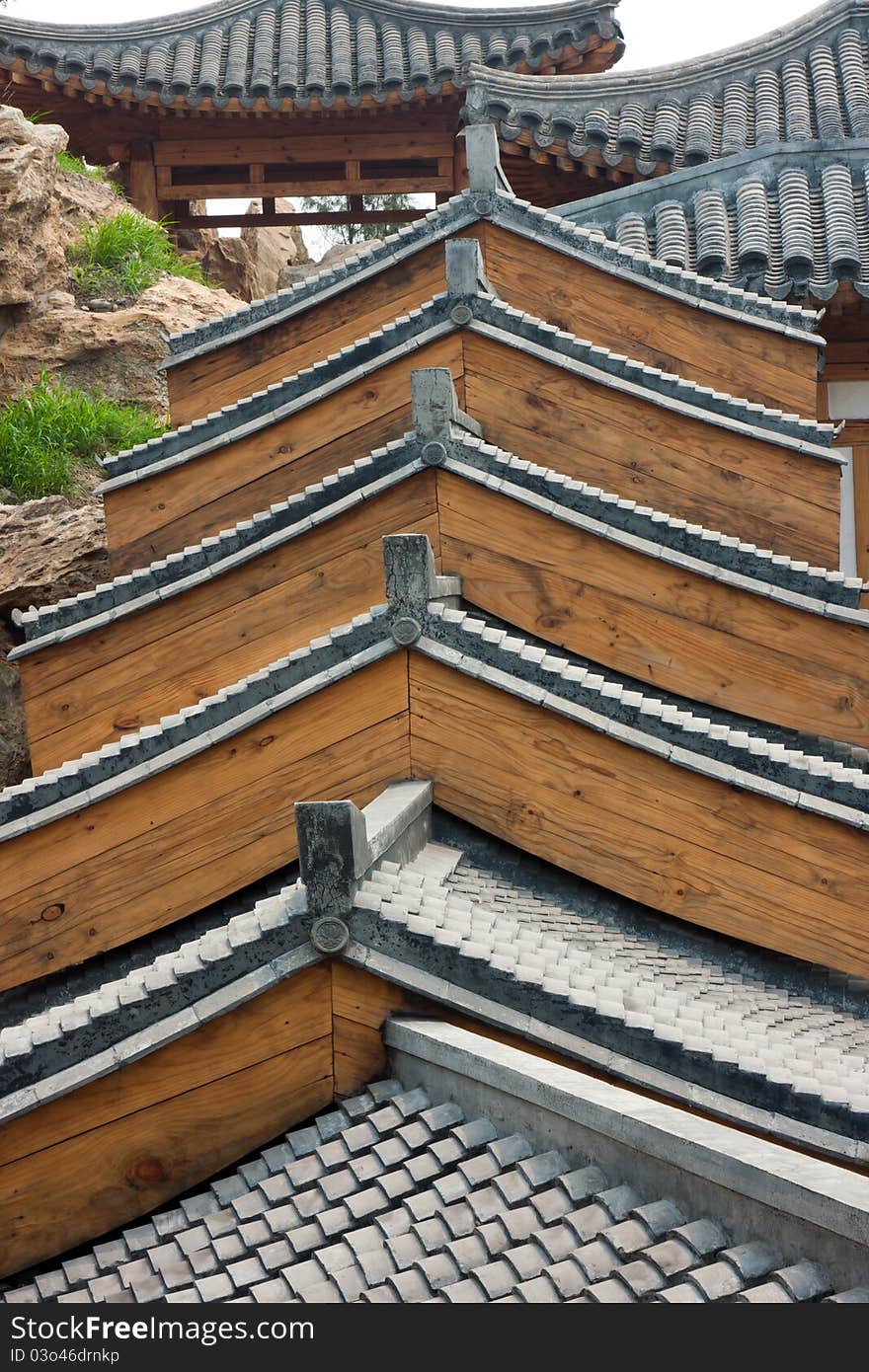 Traditional Chinese house roof in Beijing