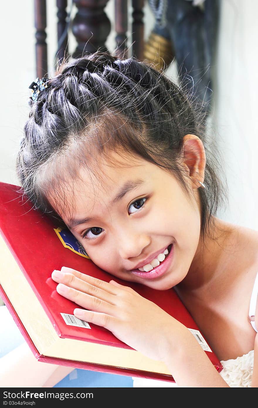 Student girl with book