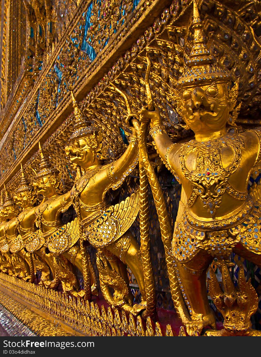 Wat Phra Kaew, the Temple of the Emerald Buddha, and the adjoining Grand Palace together. Wat Phra Kaew, the Temple of the Emerald Buddha, and the adjoining Grand Palace together.