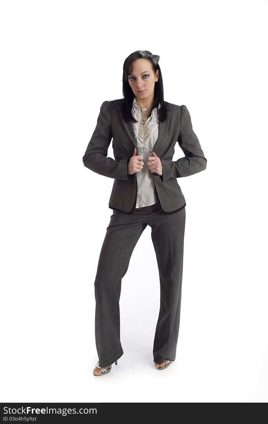 Image showing smart dressed business woman against white. Image showing smart dressed business woman against white