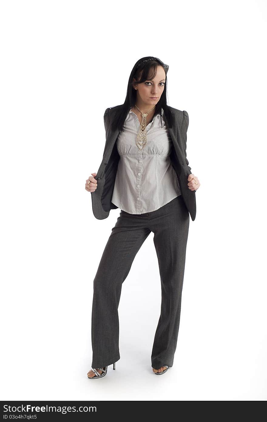 Image showing smart dressed business woman against white. Image showing smart dressed business woman against white