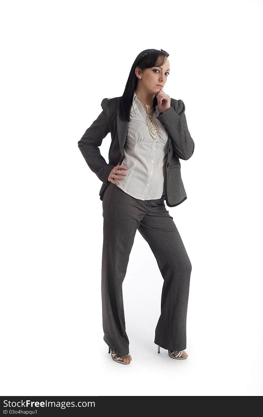 Image showing smart dressed business woman against white. Image showing smart dressed business woman against white