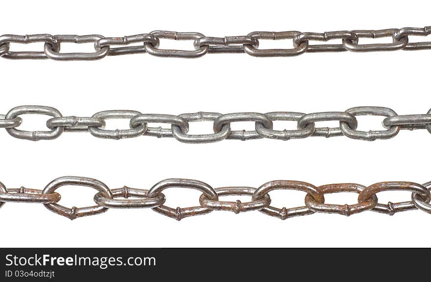 Metal chain on white background. Metal chain on white background