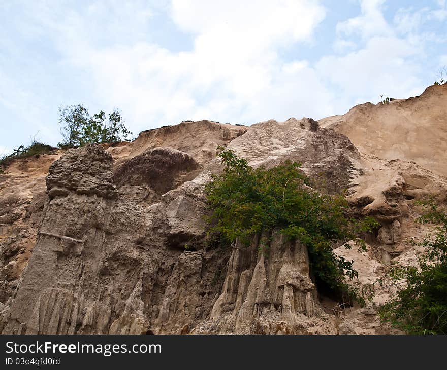 Wind and water erosion has created a fantastic landscape on the river, Fairy Stream (sand mountain) , Ham Tien canyon, MuiNe, Vietnam. Wind and water erosion has created a fantastic landscape on the river, Fairy Stream (sand mountain) , Ham Tien canyon, MuiNe, Vietnam