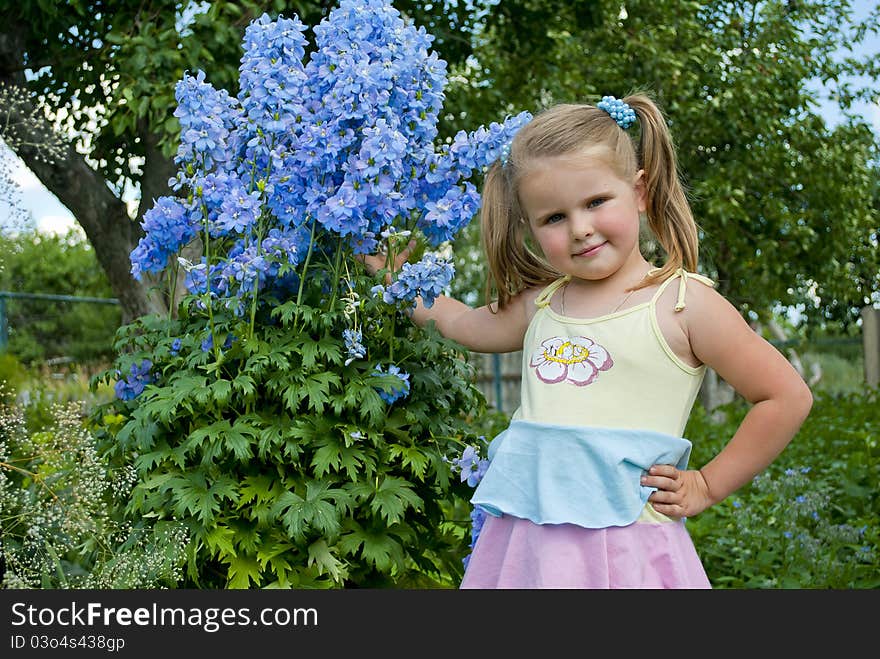 The Beautiful Child On Walk