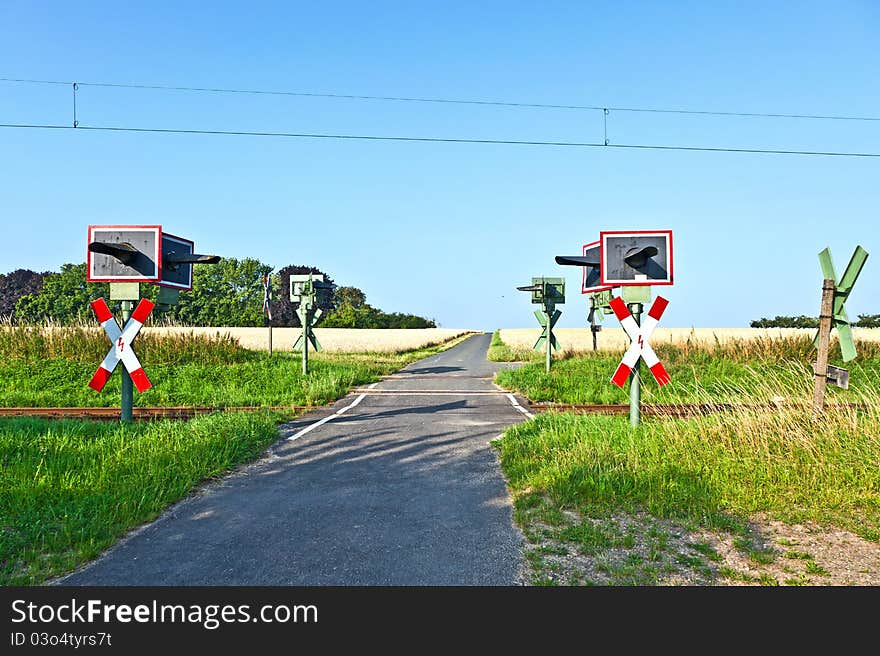 Railway crossing in nature